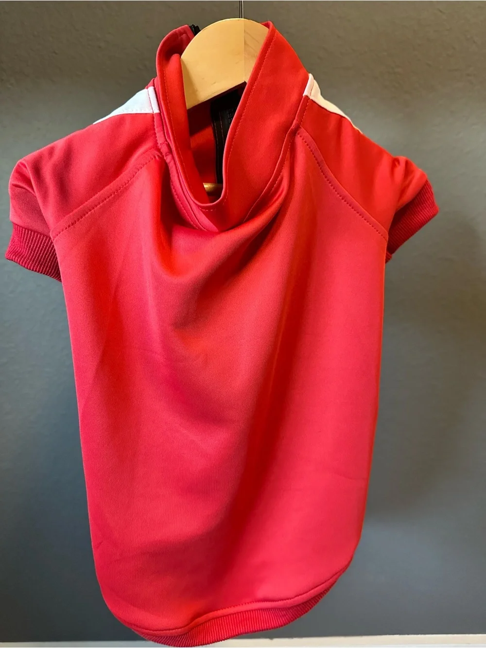 Kids Red Short-Sleeve Zip Front Swim Suit